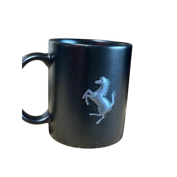 Rare Ferrari Original matte  Black Cup Porcelain Coat Of Arms Coffee Mug 250 ML - Picture 2 of 2